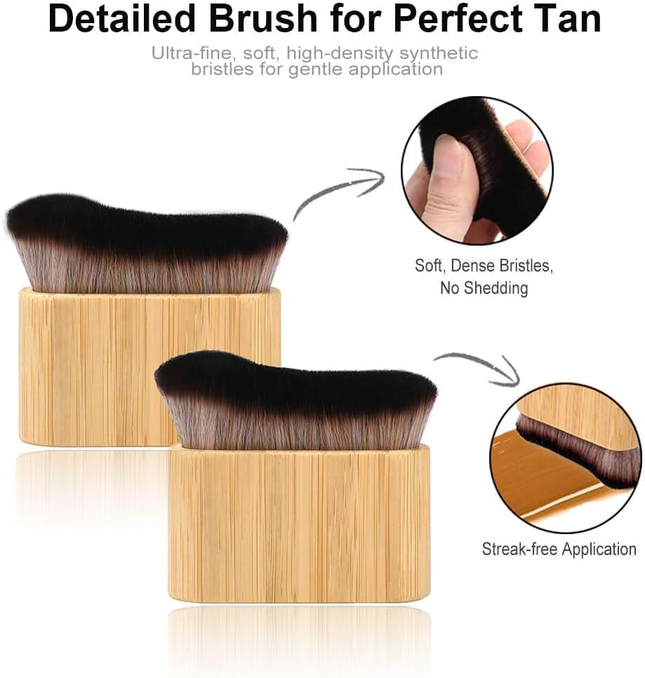 2 in 1 Luxury Velvet Tanning Mitt and Brush, Fake Tan Mitt, Tanning Brush | Streakless Self Tan Mitt Applicator, Self Tanning Mitt and Brush for Face and Body,Tanning Gloves for Lotion,Sunless
