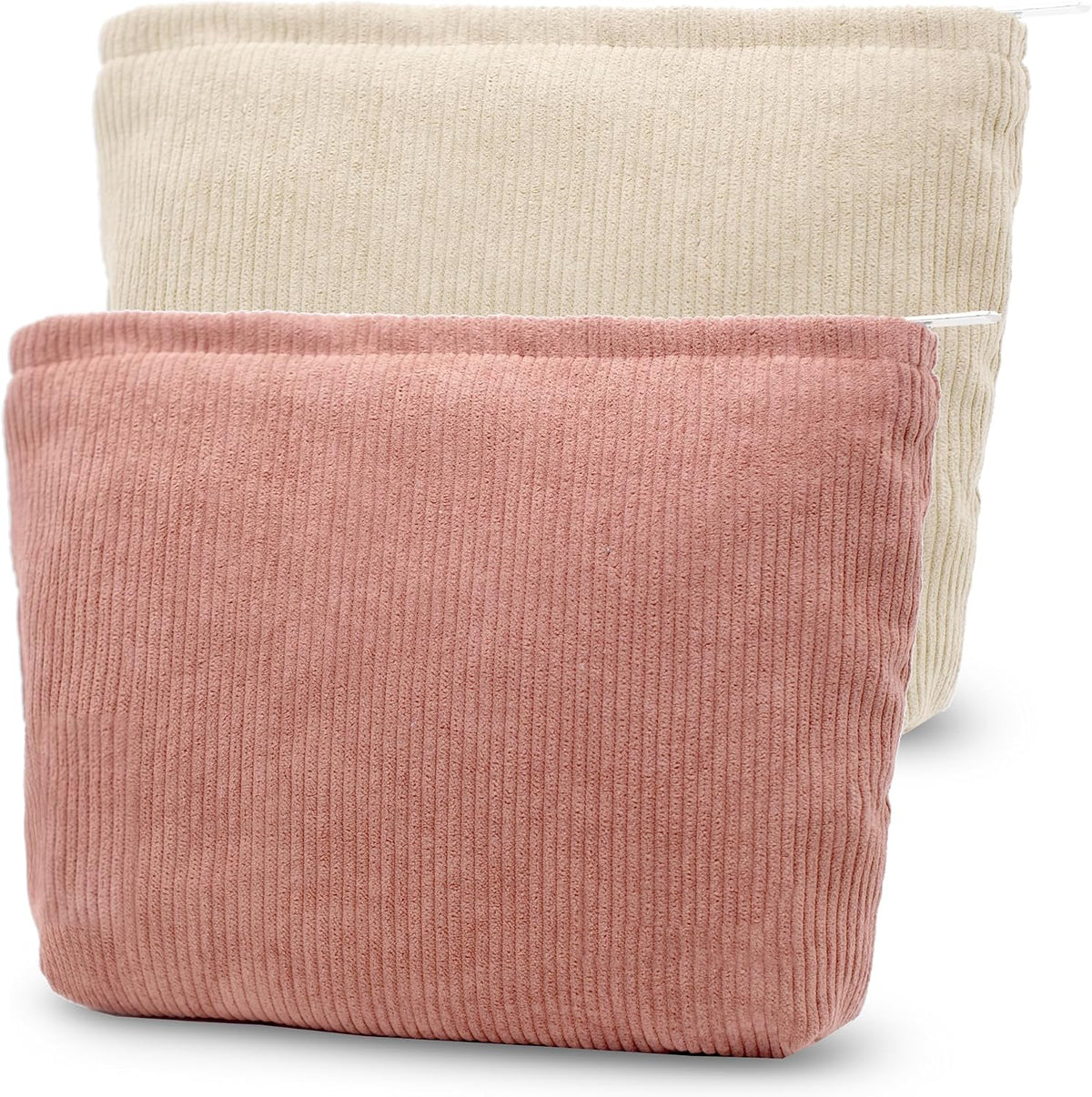 Corduroy Makeup Bag Cosmestic Bag Large Capacity Ladies Women Aesthetic Make up Organizer Accessories Zipper Pouch Purse