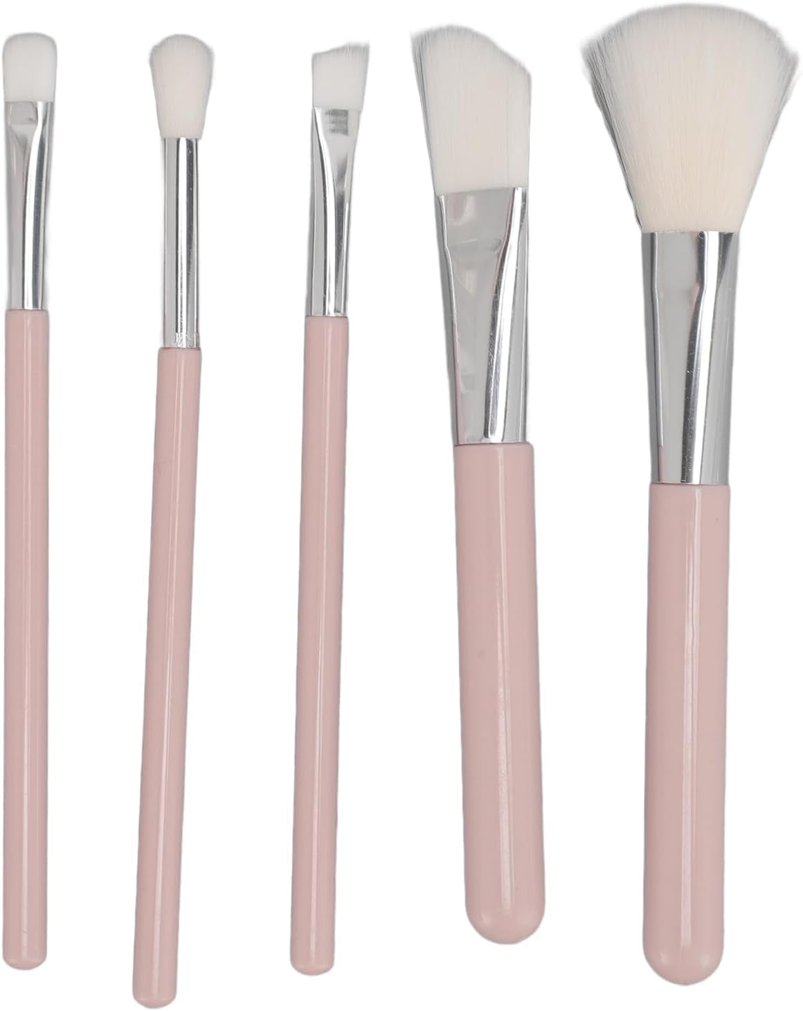 Travel Size Makeup Brushes Mini Set with Case, Light, Mirror, 5 Pcs Small Cosmetic Brushes, Brush Travel Essentials Kits for Women Girls, Foldable