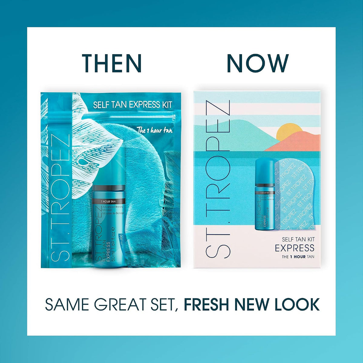 St.Tropez Self Tan Express Starter Kit, Express Mousse 50Ml, Applicator Mitt, Develops in 1-3 Hours, Streak-Free Finish, Vegan, Natural & Cruelty Free