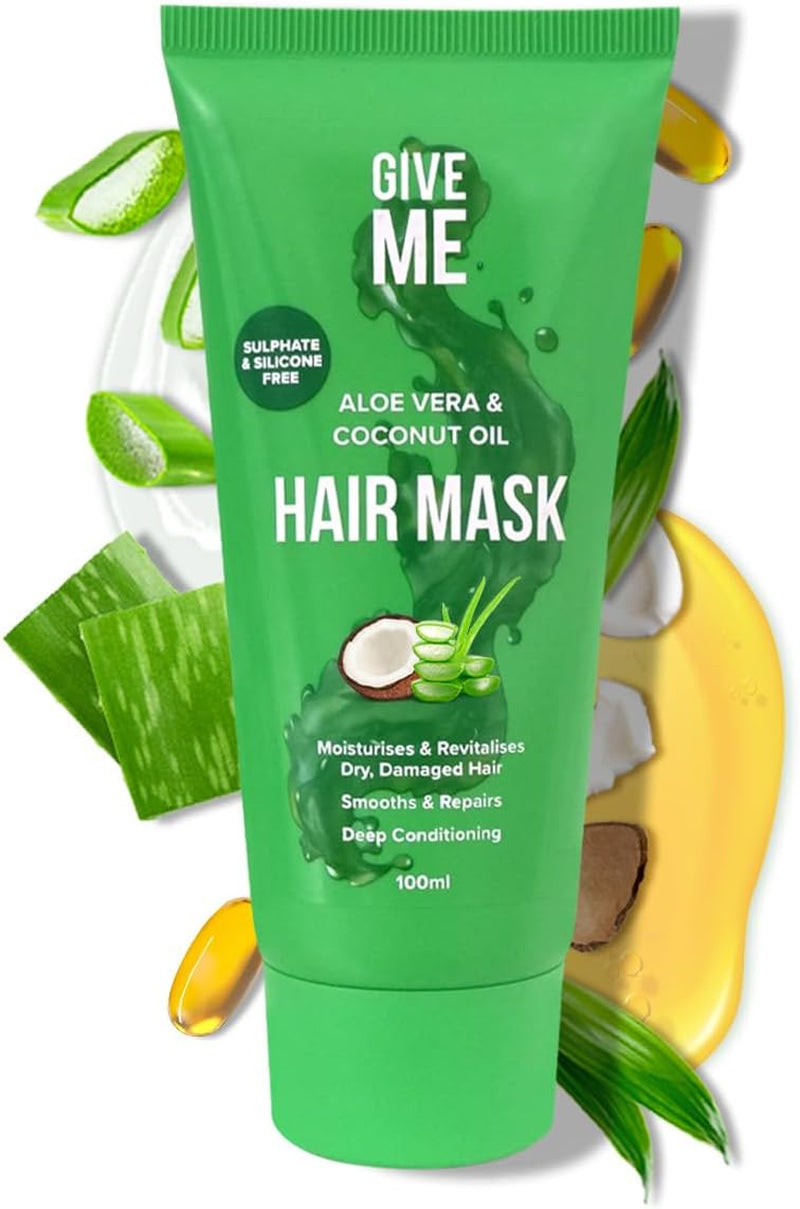 Cosmetics, Hair Mask for Dry Damaged Hair, Sulphate & Silicone Free, Aloe Vera & Coconut Oil, Deep Conditioning, Intensely Hydrating Formula, Smoothes & Repairs, Salon Finish