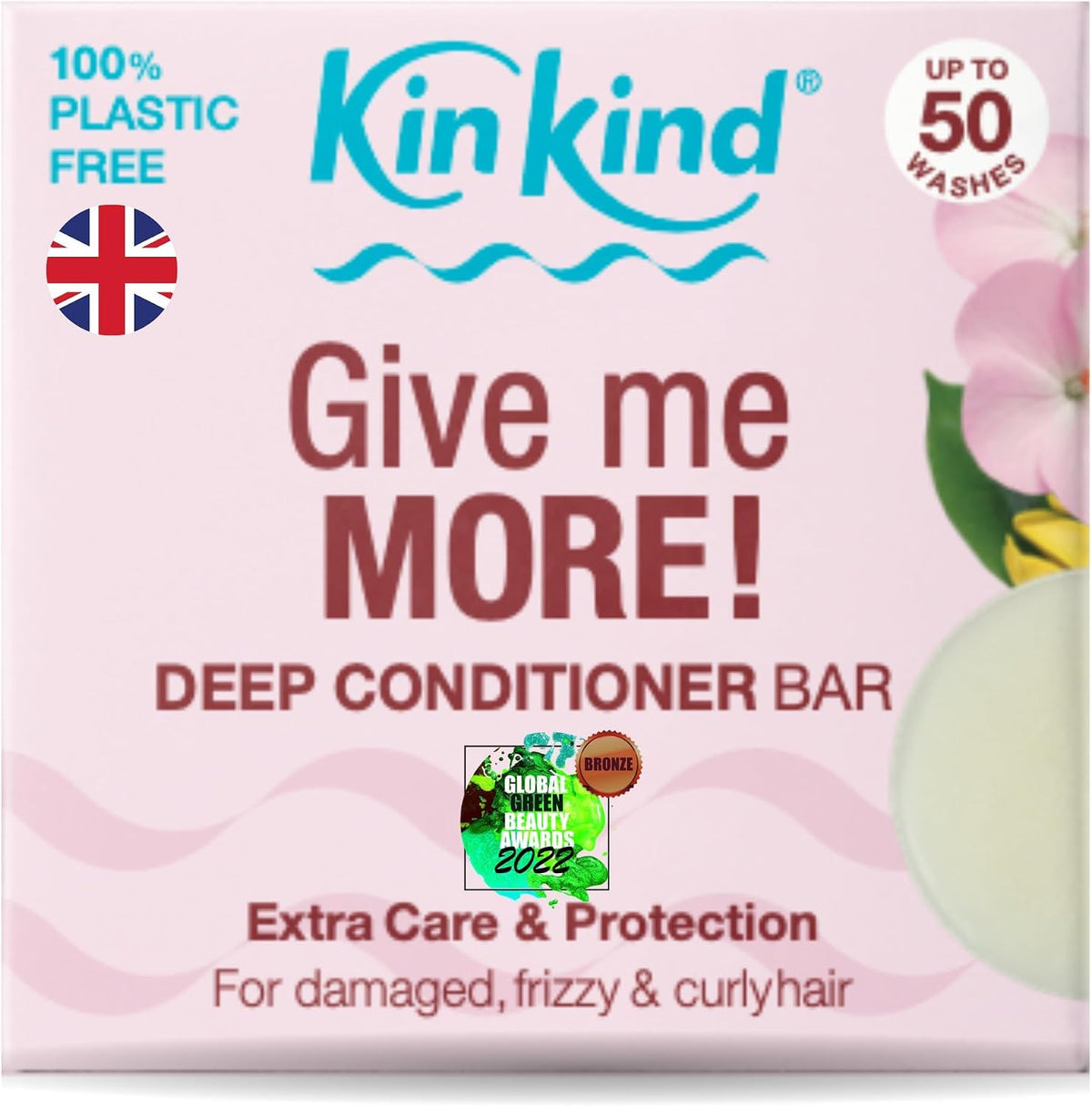 Deep Conditioner Bar. Give Me MORE! Hair Conditioner Bar with Extra Care & Protection for Curly, Damaged & Frizzy Hair. Ideal Curly Hair and Leave-In Conditioning. Vegan. UK Made. 50 Washes