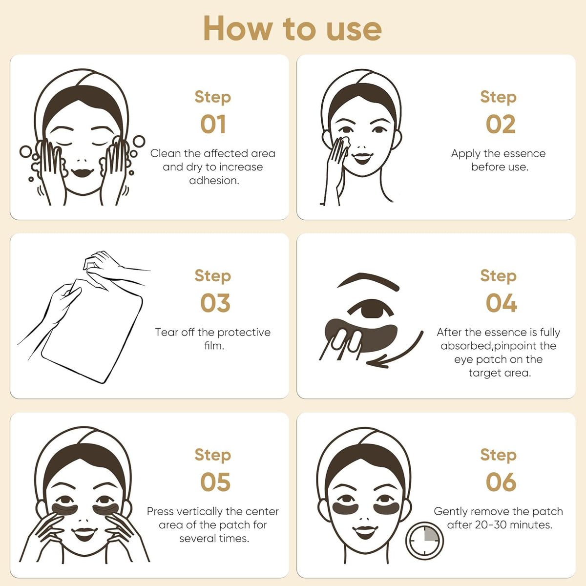 20Pcs/10 Pairs 24K Gold Eye Mask Collagen under Eye Mask Patches for Dark Circle Puffiness, Refresh, Revitalizing, Travel, Wrinkles, Eye Patches for Women Men