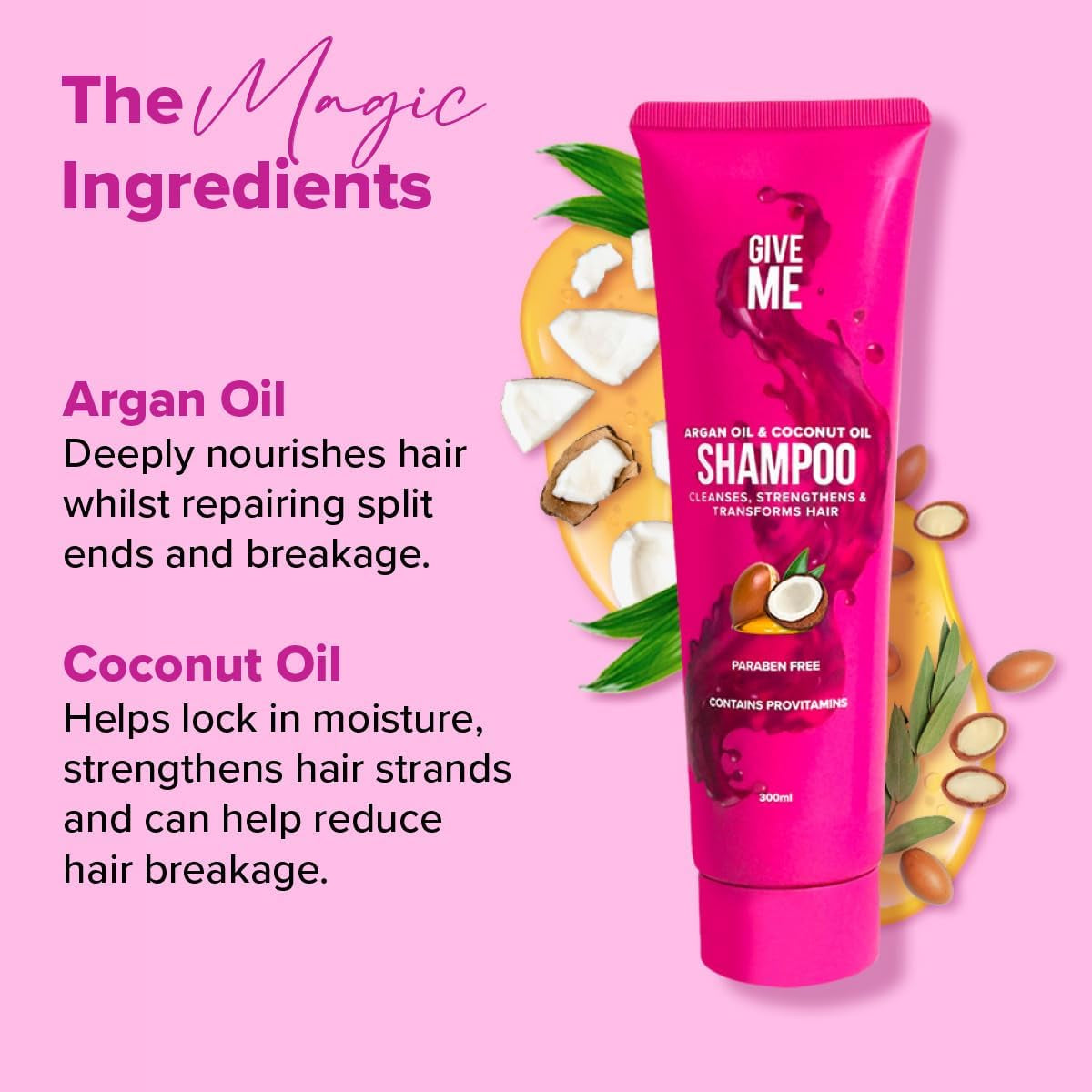 Cosmetics Shampoo, Cleanses, Nourishes & Strengthens, Reducing Hair Loss and Brittleness with Argan, Coconut & Macadamia Oil, plus Betaine Provitamins B5, Paraben Free