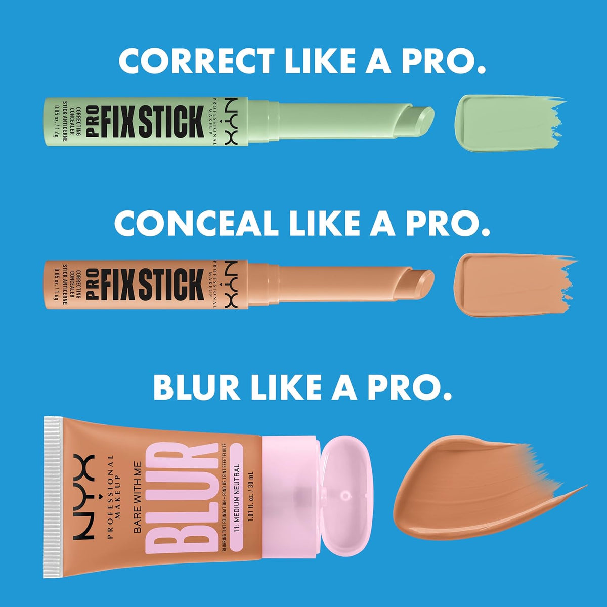 Concealer Correcting Stick Pro Fix 12H Alabaster | with Hyaluronic Acid, Covers Blemishes, Dark Spots, Discolouration, 12H Wear, Vegan Formula, Pro Fix Stick, Correcting