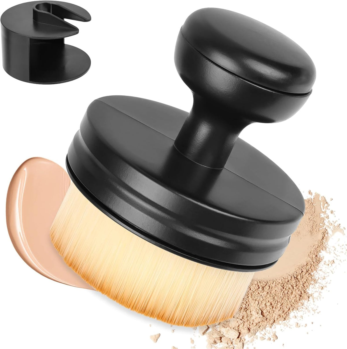 Body Makeup Brush for Self Tanner, Large Self Tanning Brush Soft Body Makeup Brush Tanning Brush Self Tan Back Applicator Brush Self Tan Brush for Liquid Cream and Powder Face Makeup, Black