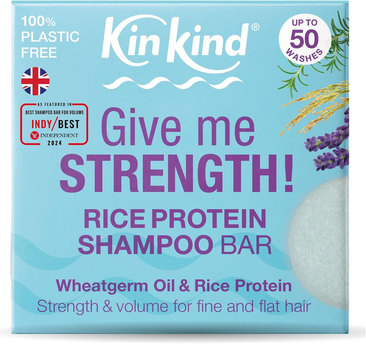 Rice Water Shampoo Bar for Hair Growth. Give Me STRENGTH! Shampoo Bars for Hair UK Made. Solid Shampoo Bar with Rice Protein & Rosemary for Thickening Menopause, Thinning, Fine & Flat Hair