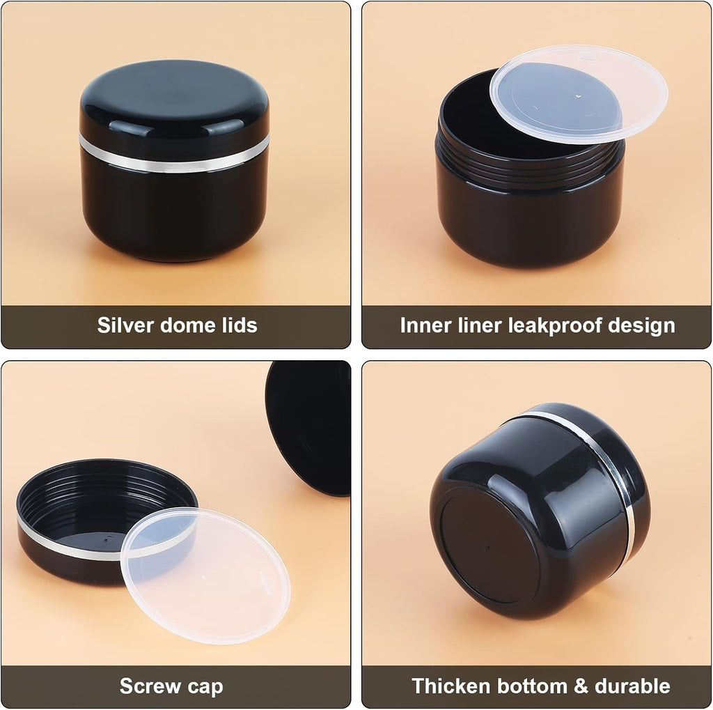 15 Pcs 50Ml Cosmetic Sample Jars, Plastic Refillable Travel Pots | Cosmetic Pots with Lids, Travel Pots for Toiletries, with Spatulas, Labels and Pen for Makeup Beauty Nails