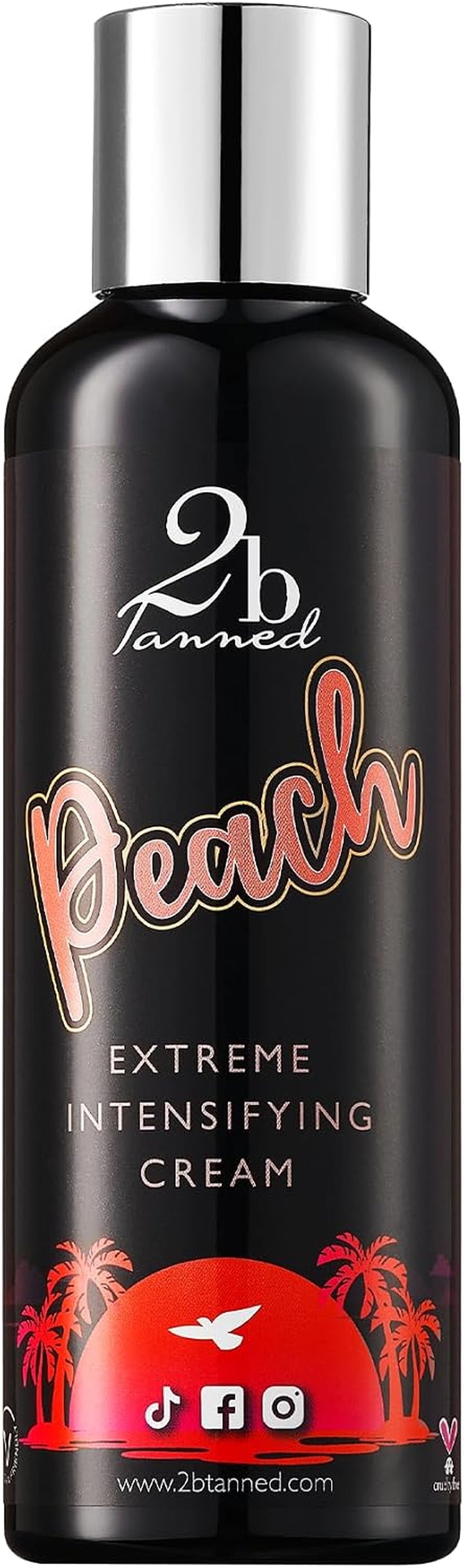 Sunbed Tanning Accelerator, 200Ml, Peach | Extreme Intensifying Cream for Sun and Sunbed, Nourishing Shea Butter-Based Tanning Cream with Carrot Seed Oil and Aloe Vera