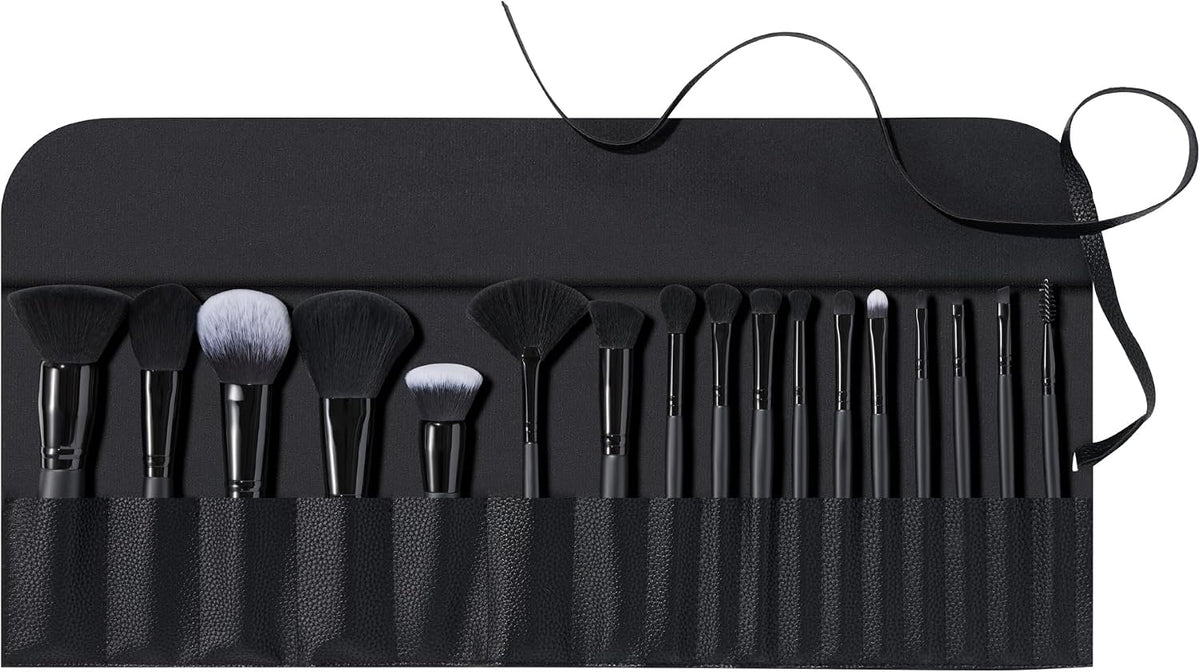 Ultimate Makeup Brush Set & Travel Roll, 17-Piece Brush Kit, Brushes for Eyeshadow, Foundation, Powder, Concealer & More, Vegan & Cruelty-Free