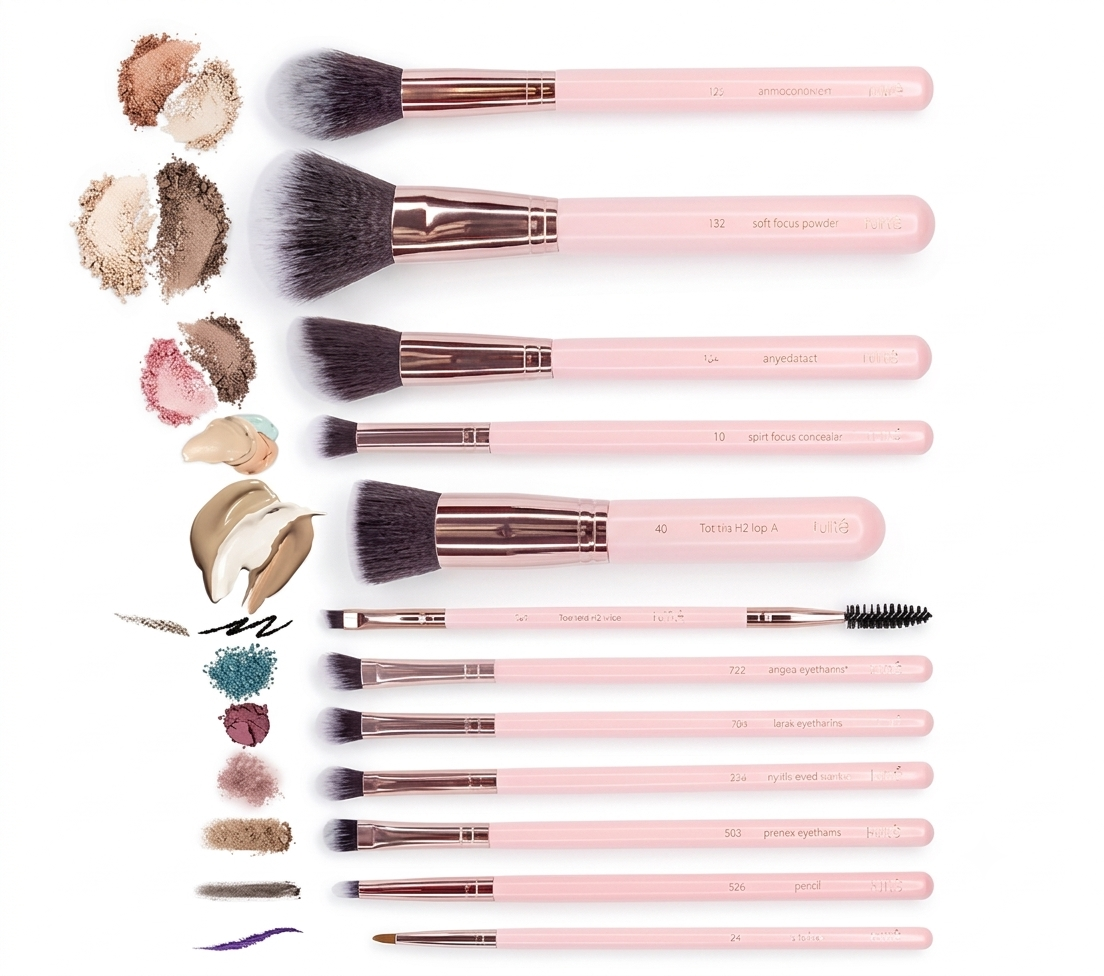 Beauty Professional Makeup Brush 15 PCS Set -  Black/Rose Gold