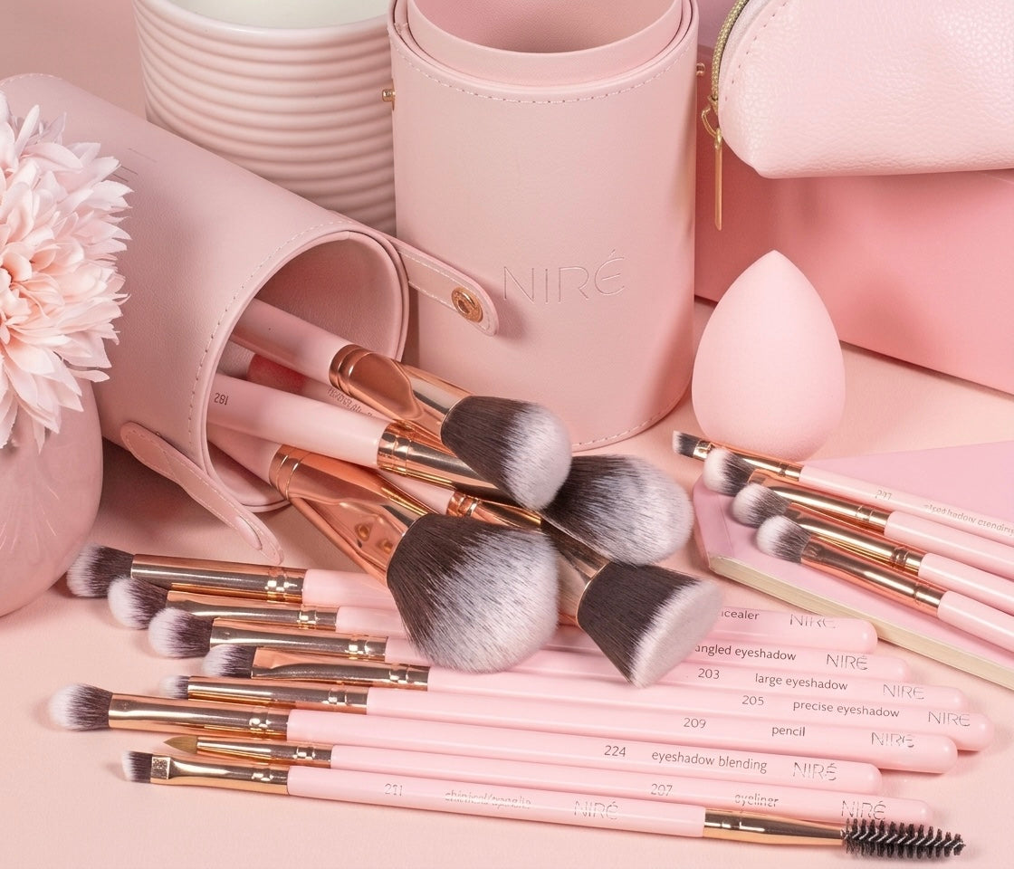 Makeup Brush 15PCS Set - Pink Rose Gold