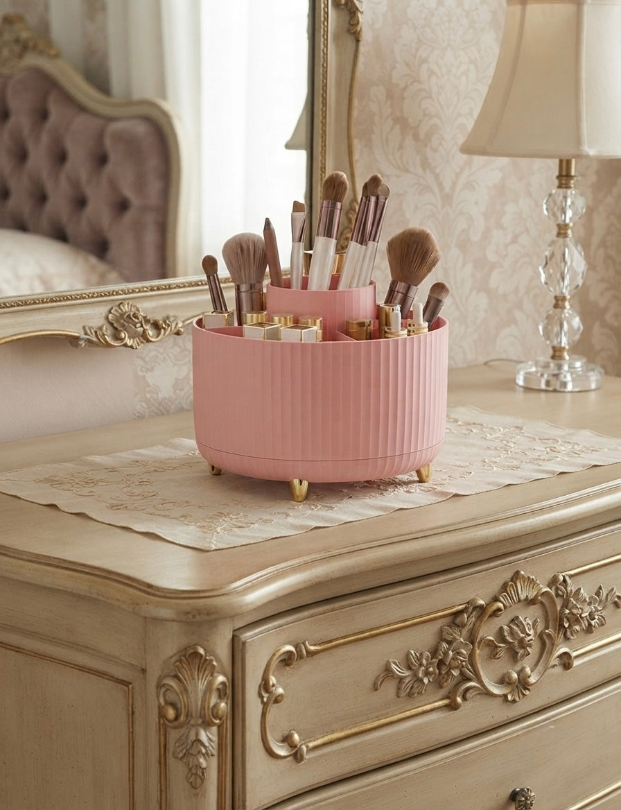 360° Rotating Makeup Organiser - Pink