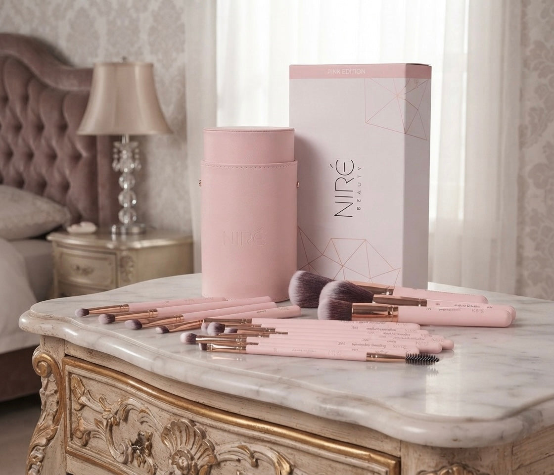 Makeup Brush 15PCS Set - Pink Rose Gold