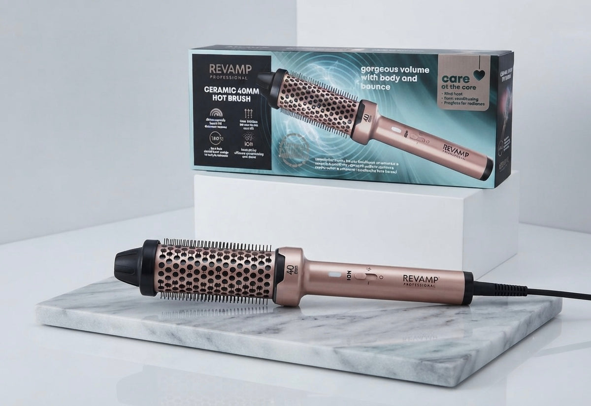 Ceramic Hot Brush Styler - Rose Gold