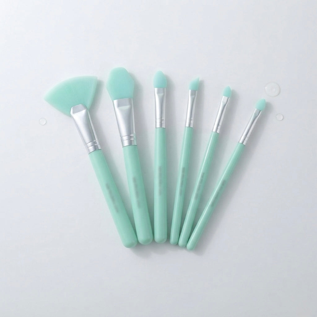 Silicone Makeup Brushes 7 PCS Set - Mint Green