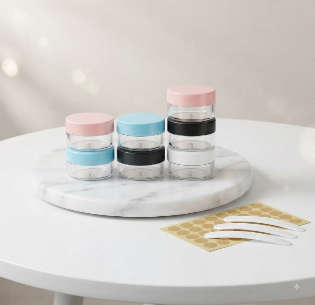 24PCs 5ML Travel Pots with Lids and 10 Spatulas