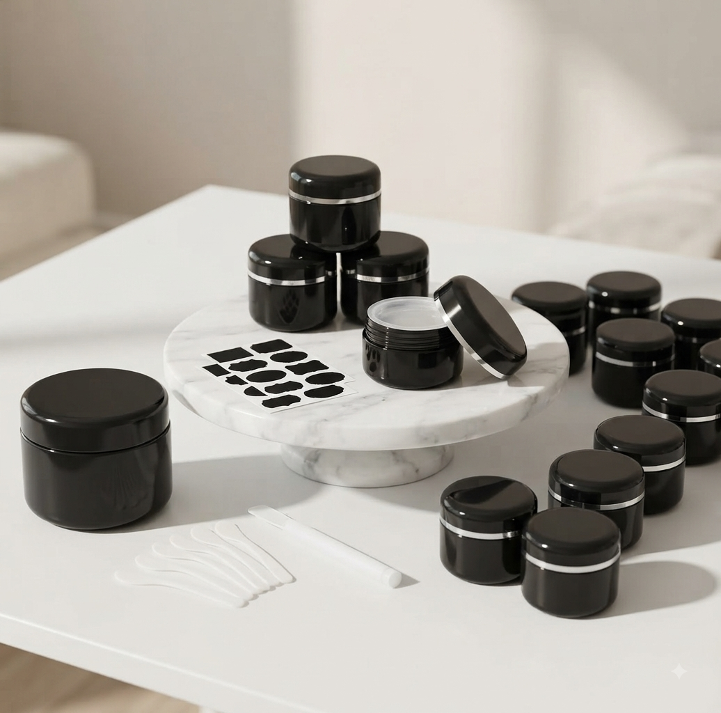 15 Pcs 50Ml Cosmetic Travel Pots with Spatulas