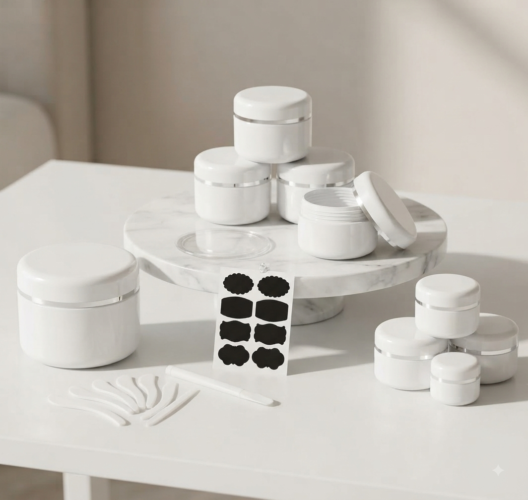 12 Pcs 100Ml Cosmetic Travel Pots with Spatulas