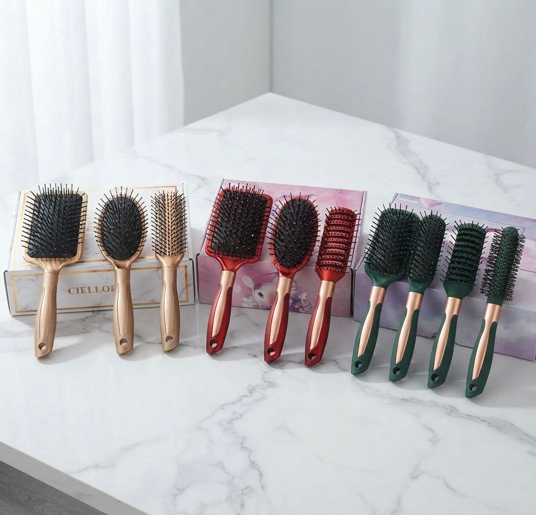 Hair Brush 4PCS Set - Green