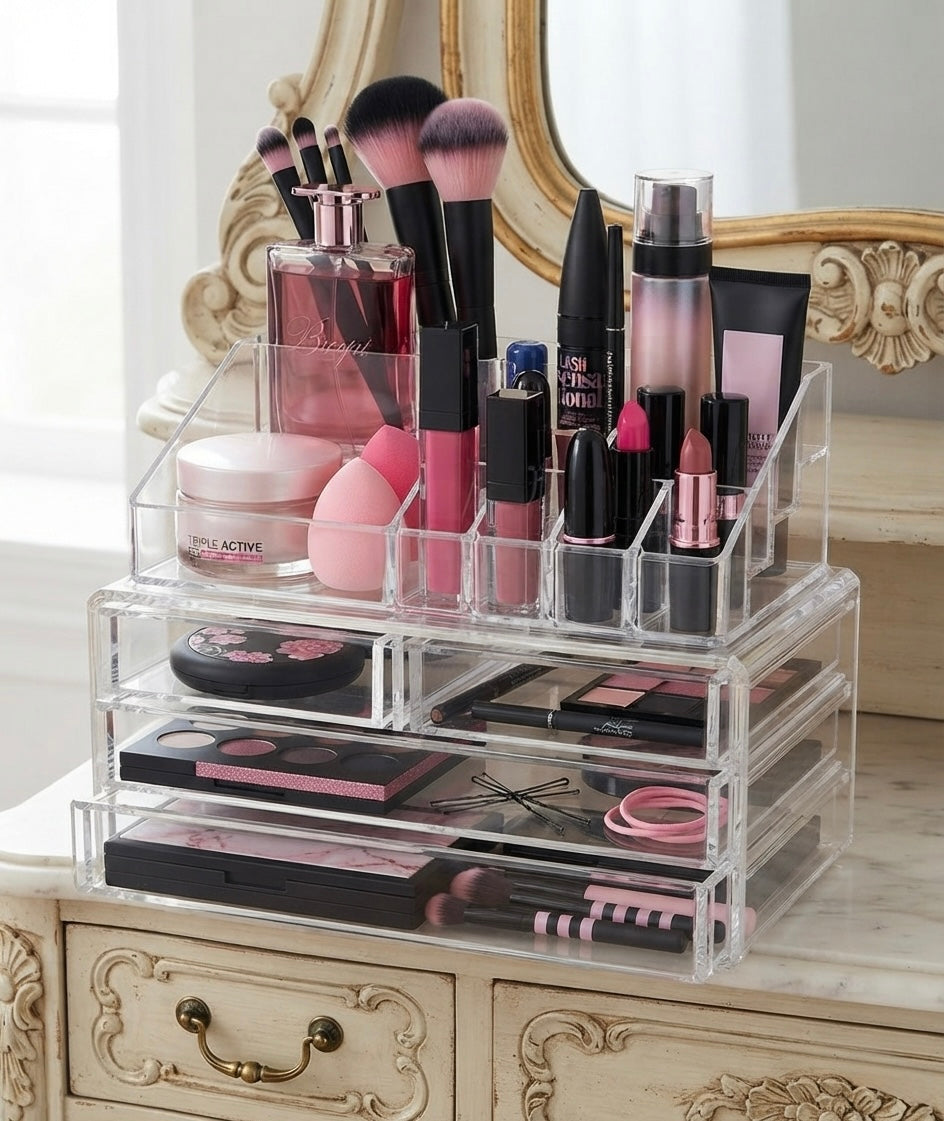 Acrylic Drawer Makeup Storage Box - Clear
