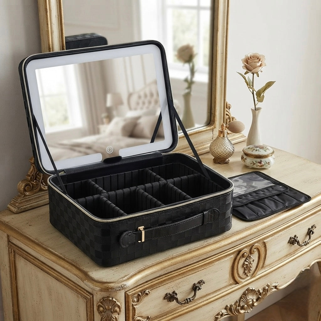 Makeup Bag with LED Mirror