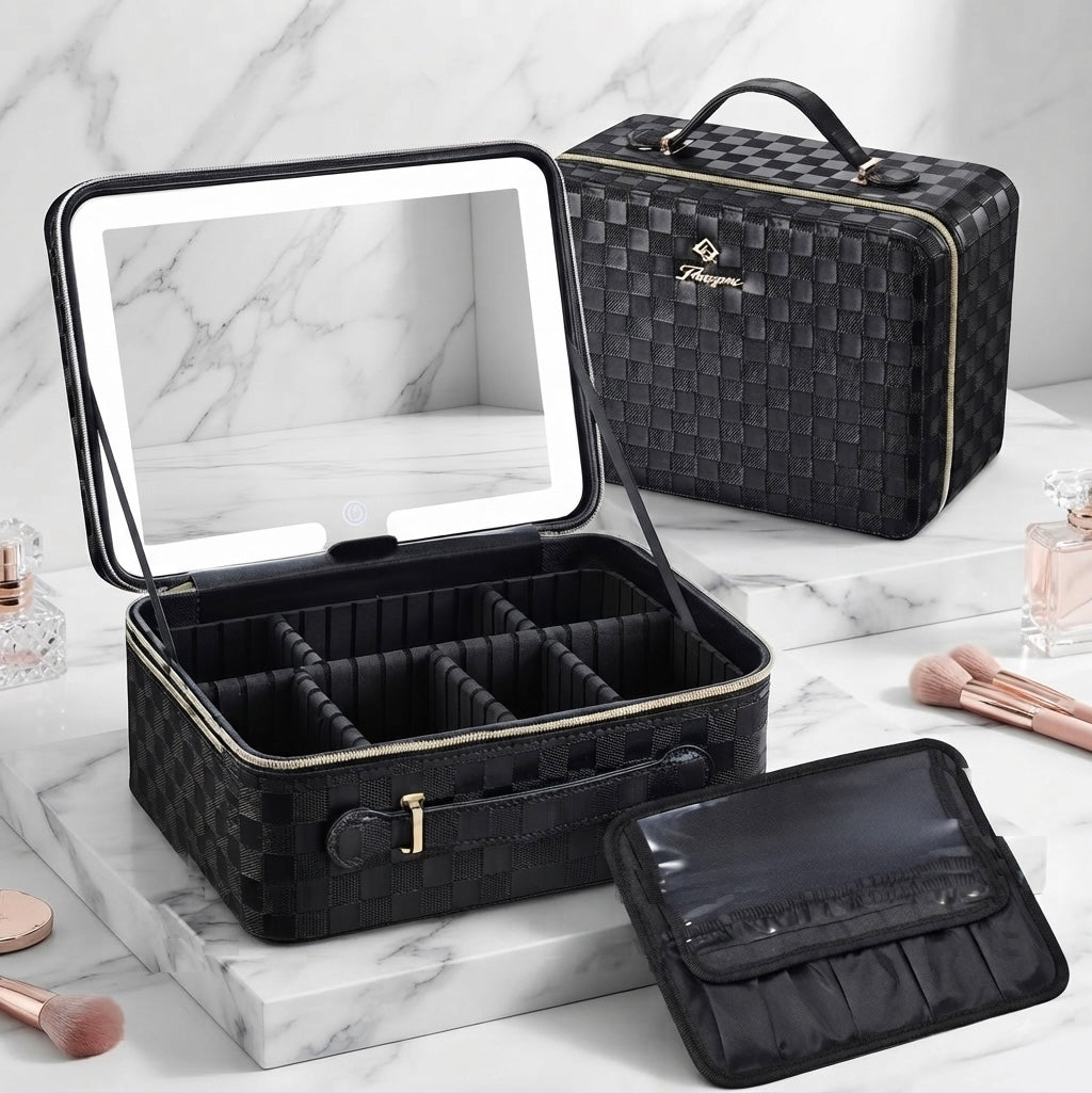 Makeup Bag with LED Mirror