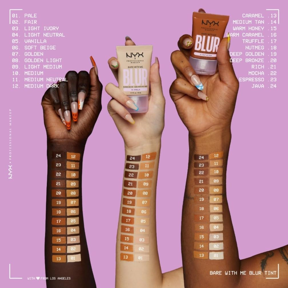 Blurring Tint Foundation, Medium Coverage, Matte Finish, with Niacinamide, Matcha and Glycerin, 12 Hours Hydrating, Bare with Me Blur, 30 Ml, Shade: Espresso