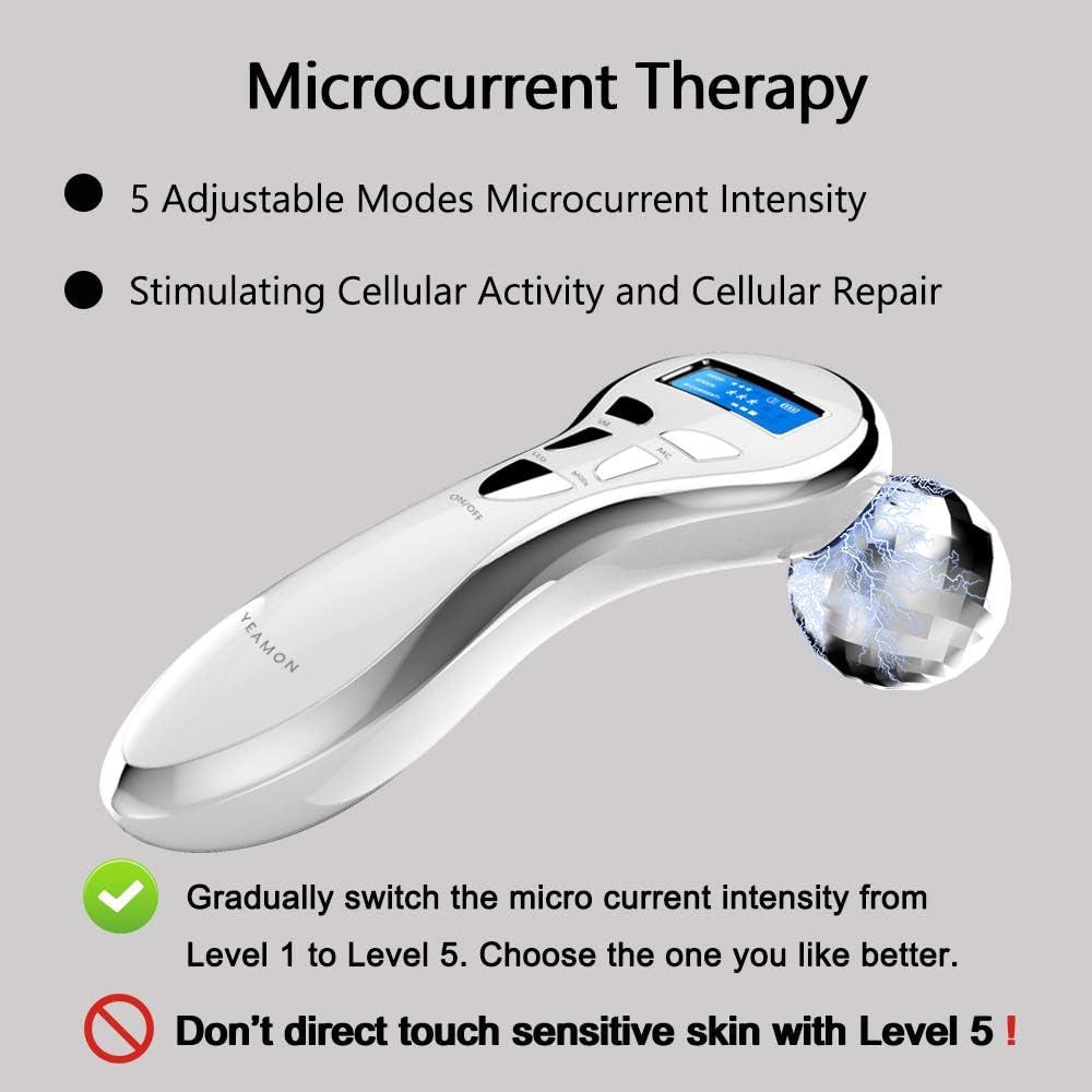 4D Microcurrent Face Massager Roller,Electric Rechargeable Face Lift Roller Arms Legs Massager for Skin Care Facial Massager Tool