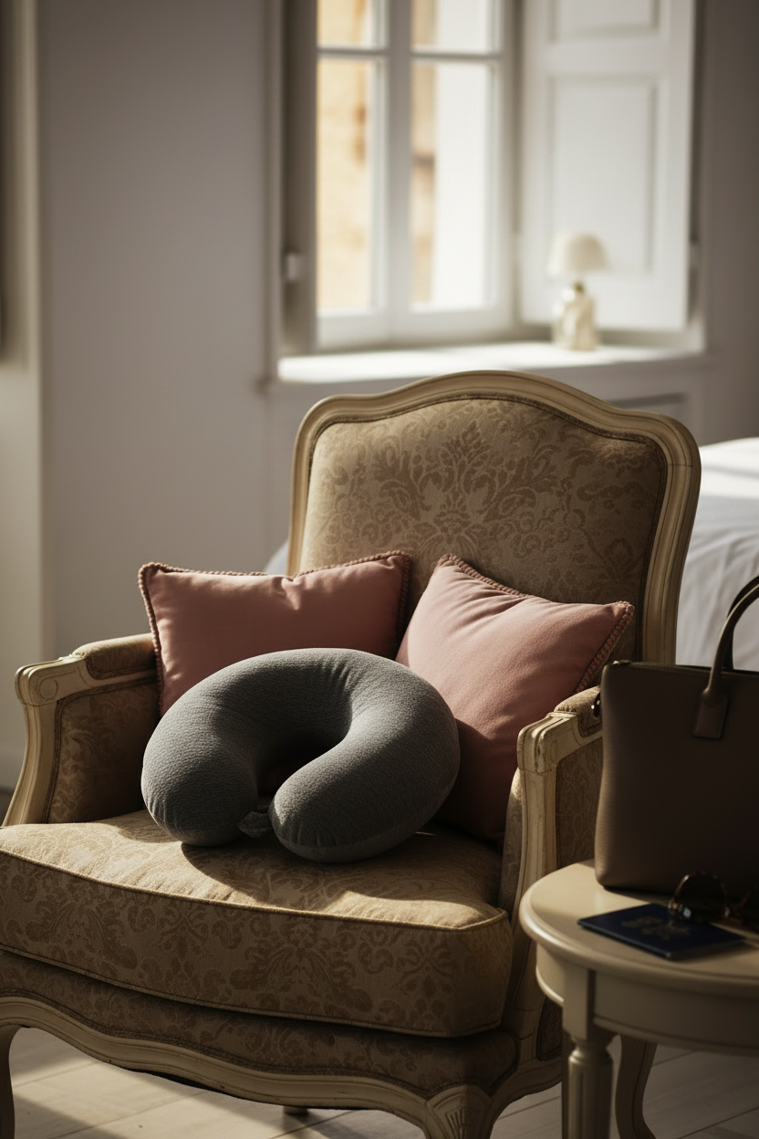 Stuffable Neck Pillow for Travel - Grey