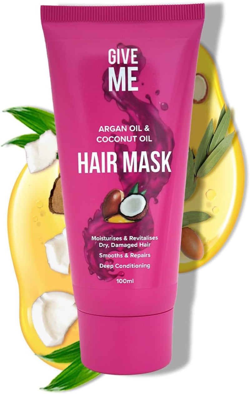 Cosmetics, Hair Mask for Dry Damaged Hair, Argan & Coconut Oil, Deep Conditioning, Intensely Hydrating Formula, Smoothes & Repairs, Salon Finish