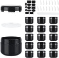 15 Pcs 50Ml Cosmetic Sample Jars, Plastic Refillable Travel Pots | Cosmetic Pots with Lids, Travel Pots for Toiletries, with Spatulas, Labels and Pen for Makeup Beauty Nails
