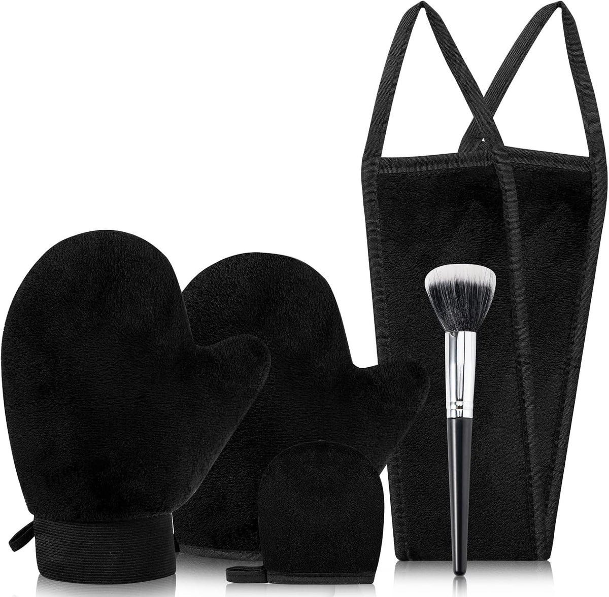 5 in 1 Self Tanning Mitt and Brush Self Tan Mitt Glove Tanning Brush for Body and Face Fake Tan Brushes Lotion Applicator for Back Tanner Applicator Back Tanning Mitts Reusable Prevent Stained Hands